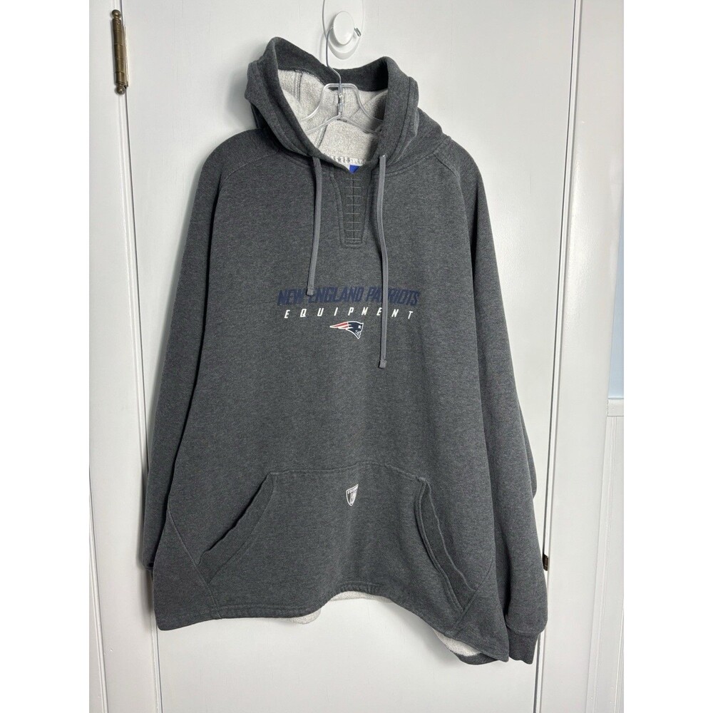 Reebok NFL Equipment Patriots Bill Belichick Gray Heavy Weight Hoodie Size 2XL
